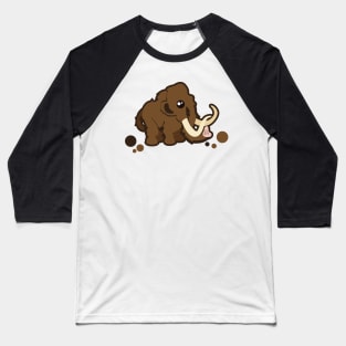 Just a Cute Mammoth Black Baseball T-Shirt